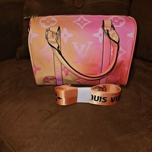 Stylish Pink and Tan Satchel